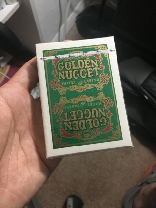 Vintage Casino Cards Golden Nugget Las Vegas,  Factory,  Green & Gold