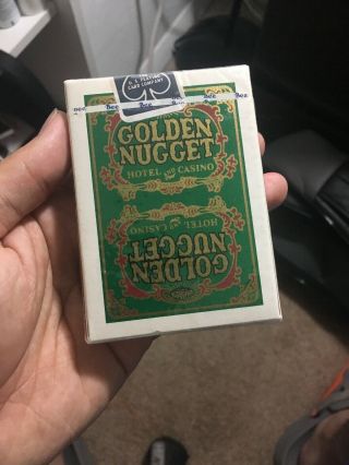 Vintage Casino Cards Golden Nugget Las Vegas,  Factory,  Green & Gold 2