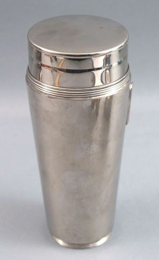 1930s Henckles Antique Zeppelin Chrome Cocktail Shaker Cups Flask Corkscrew 7