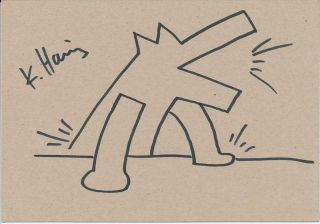 Keith Haring - Vintage Signed Drawing