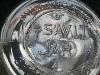 Rare Vintage Speas U - Savit Jar (patent Applied For) On Bottom Rare