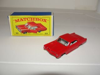 Vintage Matchbox Lesney 22 Pontiac Gran Prix Sports Coupe With Box