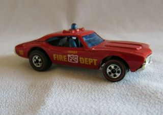 1975 HOT WHEELS REDLINE FIRE CHIEF SPECIAL,  OLDS 442 w/ DECALS, 3