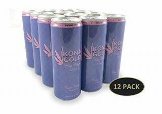 Kona Gold Cotton Candy Hemp Energy Drink 12.  0 Fluid Ounces,  12 Pack,  Zero Calori