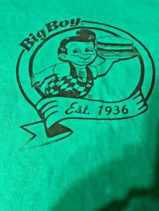 Big Boy Restaurant Classic Logo Green Big Boy Moments T - Shirt Adult Size L