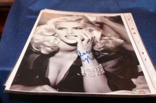 Anna Nicole Smith A6 Hand Signed 8 1/2 X 11 Photo W/tempered Proof