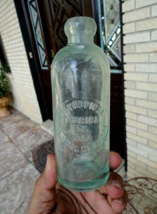 La Tropical Fabrica Slug Hutchinson Soda Bottle Thomas Mendoza Key West Fla 1800