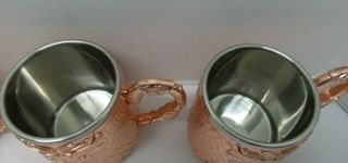 4 Silver One Int ' l Copper Stainless OWL Moscow Mule Cup Mugs 3