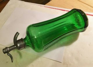 Antique 1920 ' s Coca - Cola Dark Green Seltzer Bottle All And Beauty Rare 10
