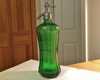 Antique 1920 ' s Coca - Cola Dark Green Seltzer Bottle All And Beauty Rare 5