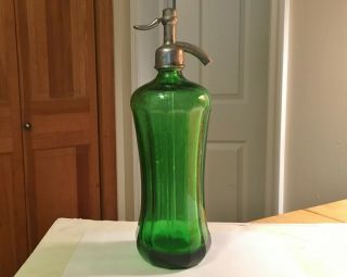 Antique 1920 ' s Coca - Cola Dark Green Seltzer Bottle All And Beauty Rare 7