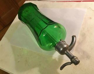 Antique 1920 ' s Coca - Cola Dark Green Seltzer Bottle All And Beauty Rare 9