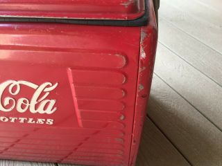 Red Vintage 50 ' s Coca Cola Cooler  Galvanized inside good 7