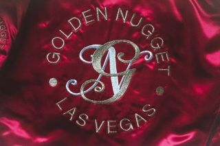 Vtg Gold Golden Nugget Casino Las Vegas Reversible Black Mirage Jacket Satin 2