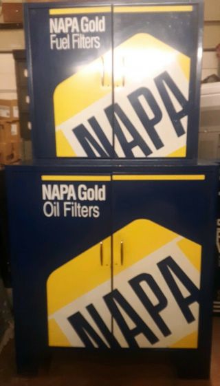 Retail Automotive Display Cabinets Napa Gold Filters Auto Shop Parts Storage