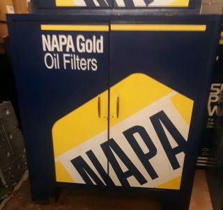 Retail automotive Display Cabinets NAPA GOLD FILTERS auto shop parts storage 3