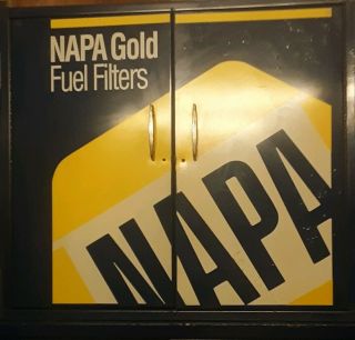 Retail automotive Display Cabinets NAPA GOLD FILTERS auto shop parts storage 5