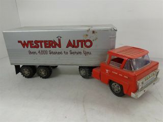 Vintage Marx Toys Western Auto Semi Truck Pressed Steel