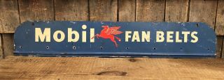 Vintage Mobiloil Mobil Fan Belts Auto Gas Service Station Pegasus Sign Rack