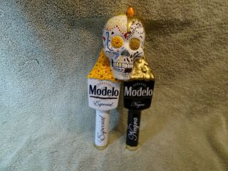 duel modelo - negra day of the dead beer tap handle 2