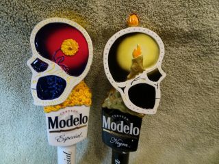 duel modelo - negra day of the dead beer tap handle 3