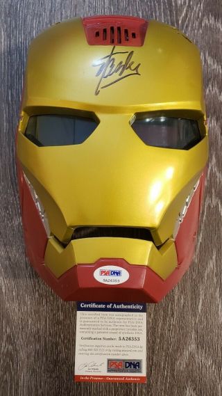 Stan Lee Signed Autographed Auto Iron Man Avengers Hero Mask Psa/dna