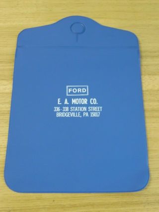 Vint.  Ford E.  A.  Motor Co.  Bridgeville Pa.  Trash Litter Nos Bag Dealer Promo Blue