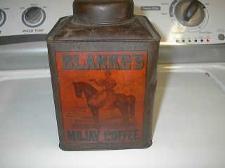 Vintage Blanke ' s Mojav Coffee Tin C.  F.  Blanke Tea & Coffee St Louis Mo.  Missouri 3