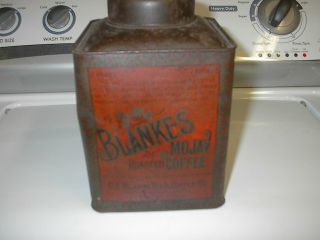 Vintage Blanke ' s Mojav Coffee Tin C.  F.  Blanke Tea & Coffee St Louis Mo.  Missouri 4