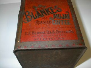Vintage Blanke ' s Mojav Coffee Tin C.  F.  Blanke Tea & Coffee St Louis Mo.  Missouri 5