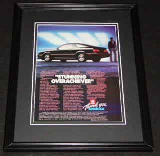 1984 Dodge Daytona Turbo Z Framed 11x14 Advertisement