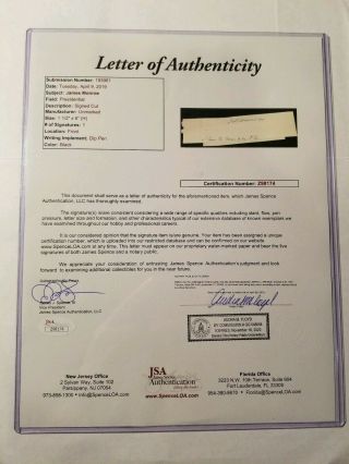 James Monroe Signed JSA Cut Autograph Auto US President Albert Gallatin 3