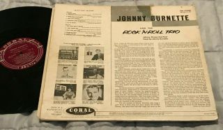 JOHNNY BURNETTE AND THE ROCK ' N ROLL TRIO LP on CORAL orig ROCKABILLY 2