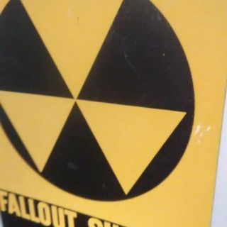 Vintage Fallout Shelter Sign Metal Sign Government Issue Cold War 1960