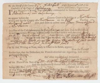 A2680: William Samuel Johnson 1776 Signed Writ