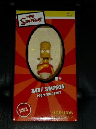 Bart Simpson Polystone Bust Sideshow Collectibles Limited Edition Simpsons