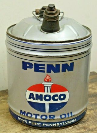 Vintage Amoco American 5 Gallon Motor Oil Can Bucket