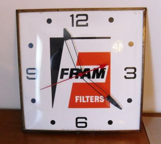 Vintage Fram Filters By Pam Clock Co.  Advertising Clock
