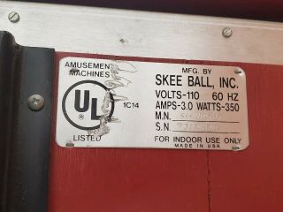 Skee Ball,  Inc.  - Skee ball machine 6