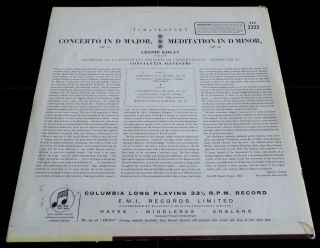 Tchaikovsky: Violin Concerto - Leonid Kogan Columbia SAX 2323 ED1 LP 3