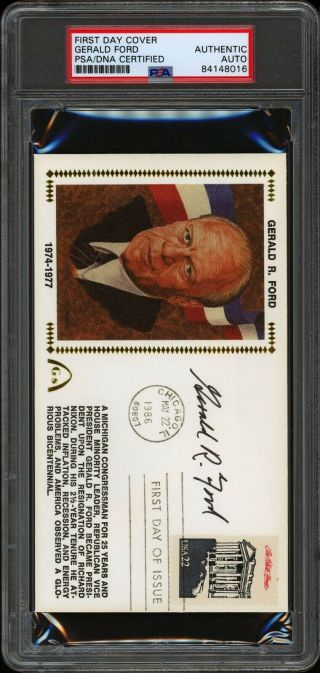 President Gerald R.  Ford Signed First Day Cover (2219e) Psa/dna Authentic Auto