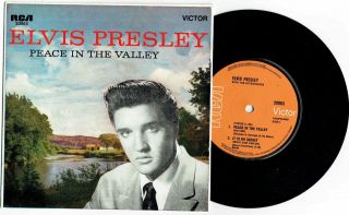 Elvis Presley - Peace In The Valley - 7 " 45 E.  P.  Vinyl Record W Pict Slv
