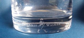Set of 2 JOHNNIE WALKER Collectible Whiskey Glass Oval Shape Logo Etched on Base 2