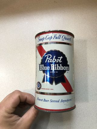Pabst Blue Ribbon Pbr Snap Cap Full Quart Beer Can Conetop