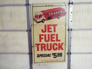 Rare Vintage 1959 Texaco Fuel Oil Truck Promotional Service Station Sign Gas Oil