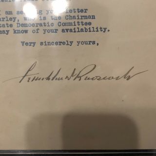Authentic Franklin D.  Roosevelt (FDR) Signed Autographed Document - BAS Beckett 2