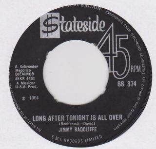 Jimmy Radcliffe Long After Tonight Is All Over Stateside Ss 374 Rare 1964 Northe