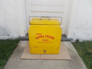 Vintage Rc Drink Royal Crown Cola Metal Cooler,  Embossed Writting.  21 1/2 " Tall