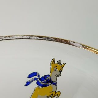 Set of 6 Vintage Babycham Champagne Glass Coupe 1960s Gold Rim Deer Fawn Barware 7