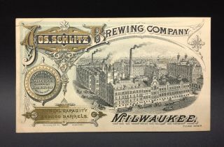 Joseph Schlitz Brewing Company Advertising Trade Card,  Milwaukee,  Wi